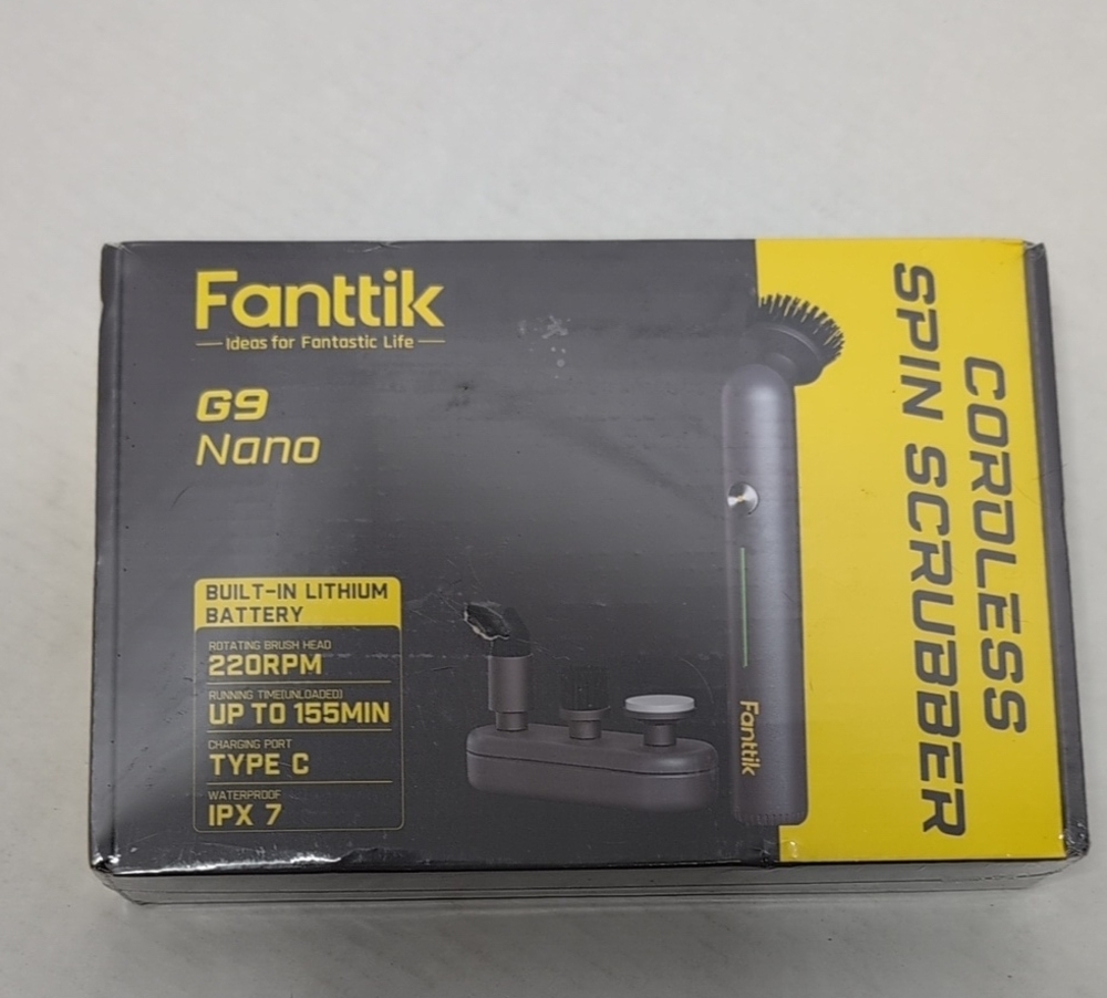 NEW Fanttik G9 Nano Cordless Spin Scrubber - Black & Yellow